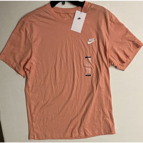 Nike Sportswear AR4997-824 Men Sz L Club Logo Tee T-Shirt Peach Sportswear - Picture 3 of 6